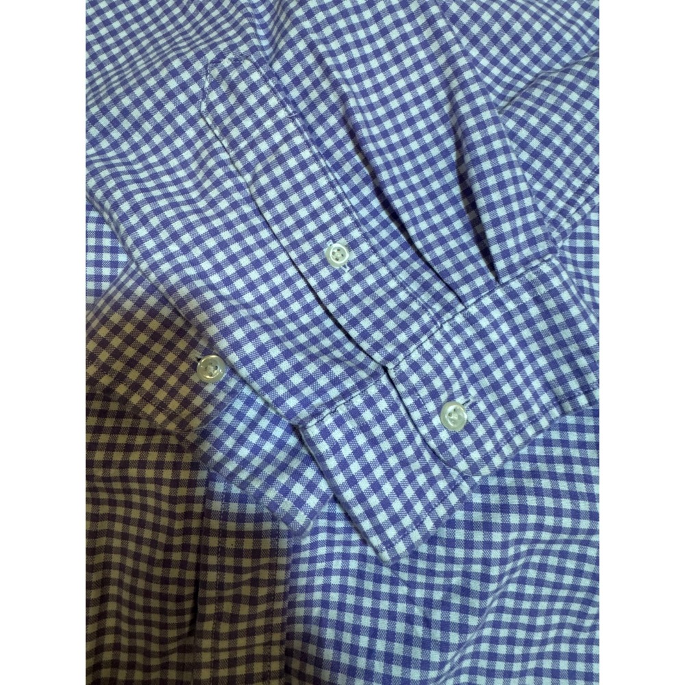 Polo Ralph Lauren Mens XXL Classic Fit Gingham Button Down Shirt Purple White - Picture 5 of 9